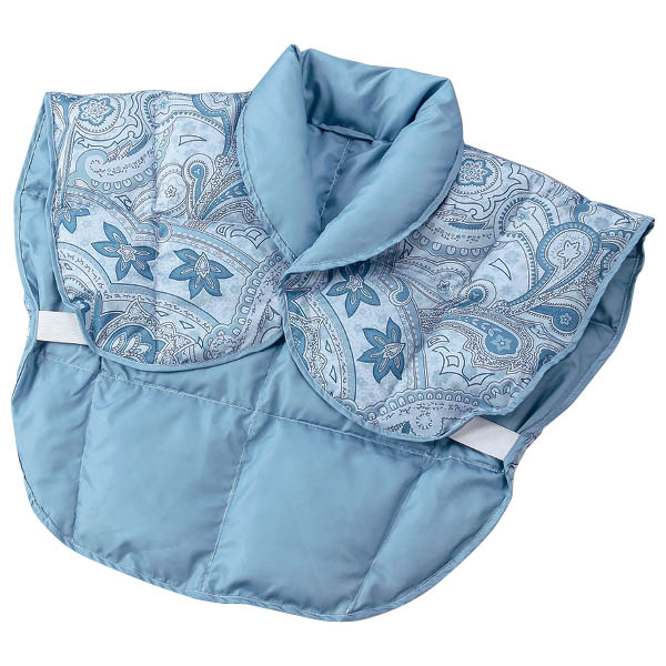 あったか羽毛肩当て　ブルー